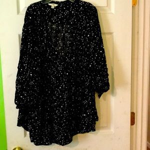 Black with white splotches blouse